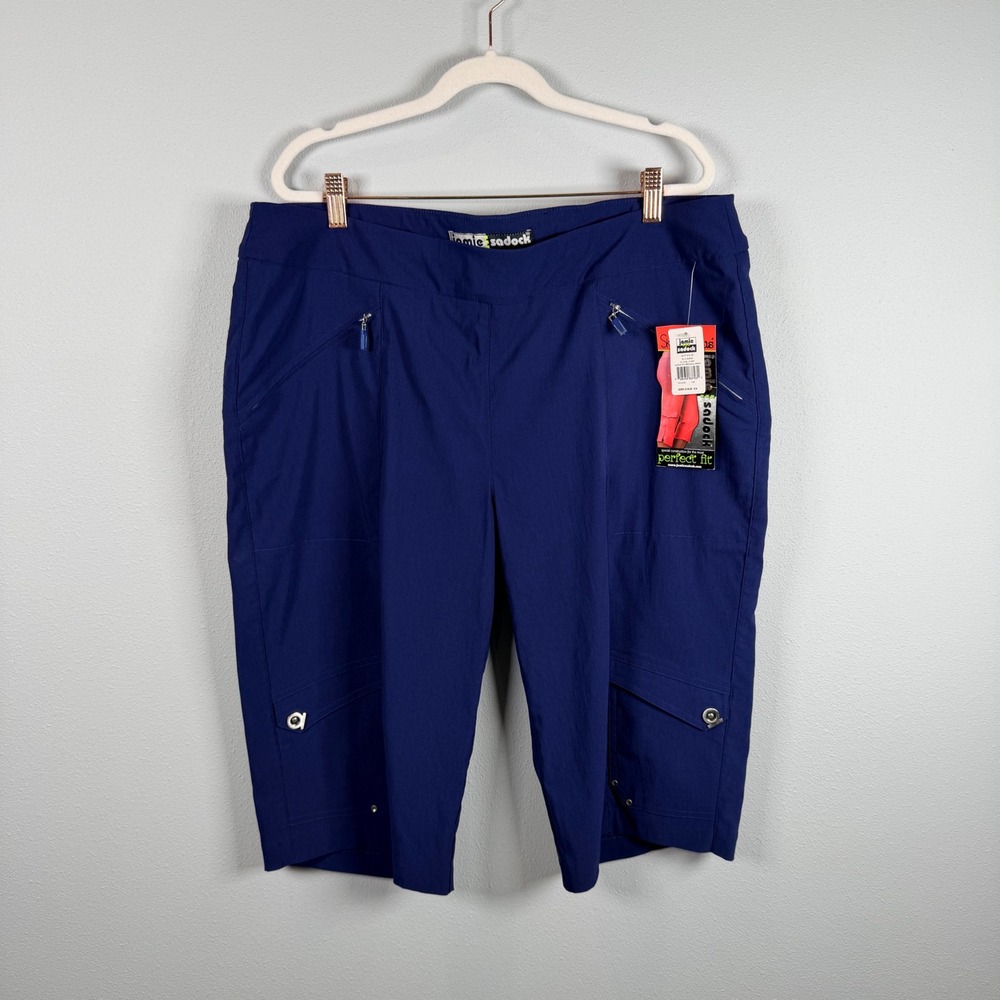 Jamie Sadock Skinnylicious Nocturnal Blue Golf Capri Pants 51389 Size 18 NWT